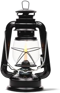 Indoor Farmer's Oil Lantern, Black Metal, 5-Oz. Capacity